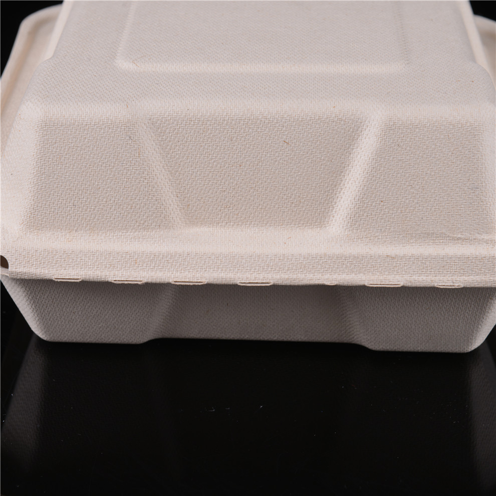 Producto biodegradable comida china bento para llevar fiambrera grande de pulpa de bagazo de caña de azúcar con tapa