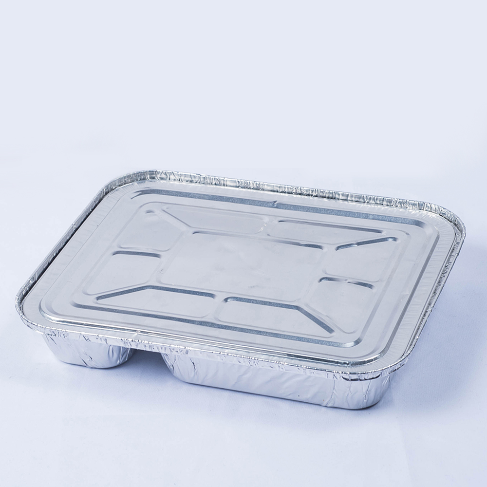 Bandejas para llevar del horno del papel de aluminio del cuadrado del envase de la vajilla del almuerzo del nuevo producto