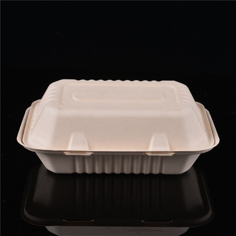 Envase para llevar disponible de la comida de la caña de azúcar de la placa de la caja de la cubierta del bagazo biodegradable de la mejor venta