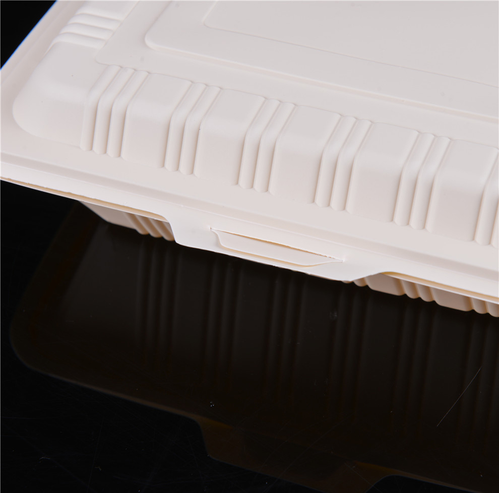 Material de almidón de maíz biodegradable compostable para microondas, fiambreras para envasado de alimentos/contenedor de comida, caja para llevar con tapa ecológica